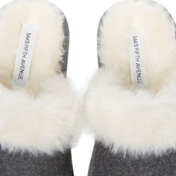Saks Fifth Avenue Faux Fur Slippers - Picture 7 of 7